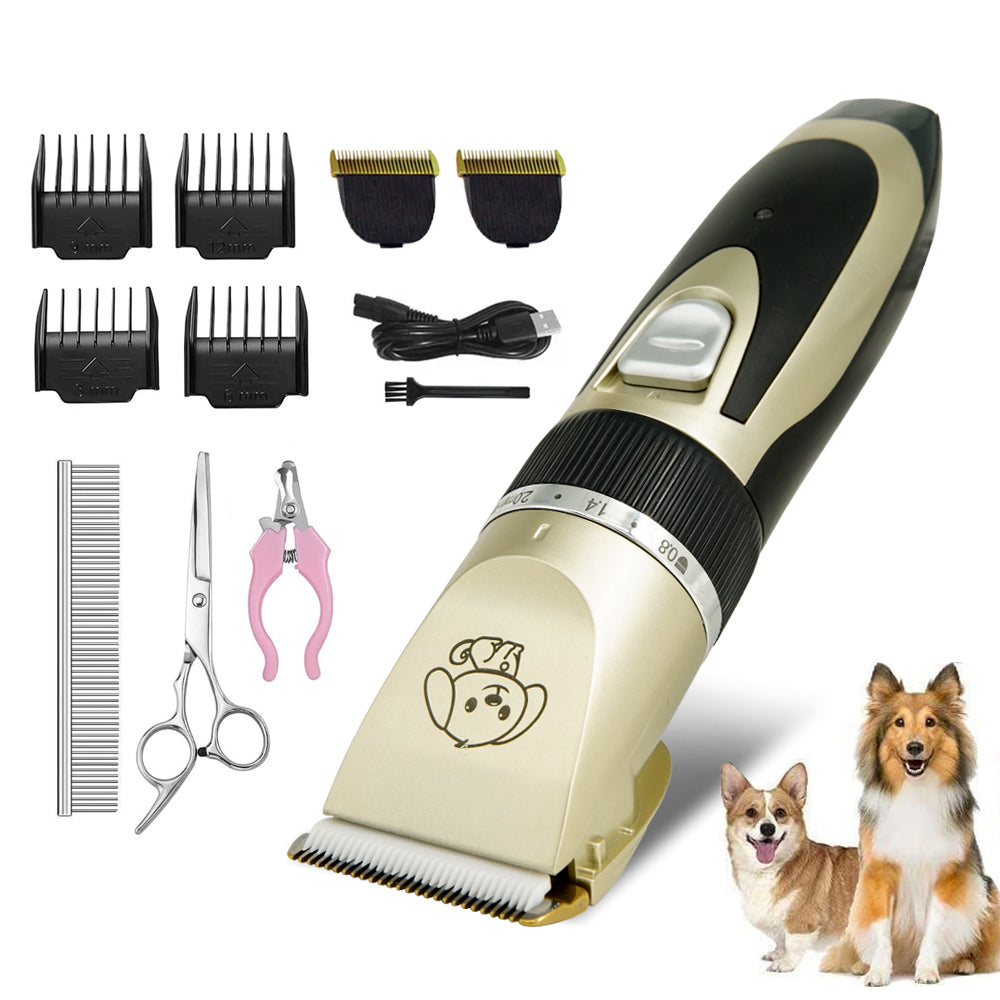 KFX-7751357 Professional Rechargeable Dog & Cat Grooming Clippers with Titanium Ceramic Blade