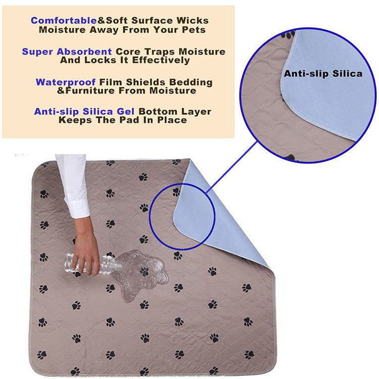 KFX-7751613 Non-slip Pet Cushion with Dog Paw Print - Available in Multiple Sizes