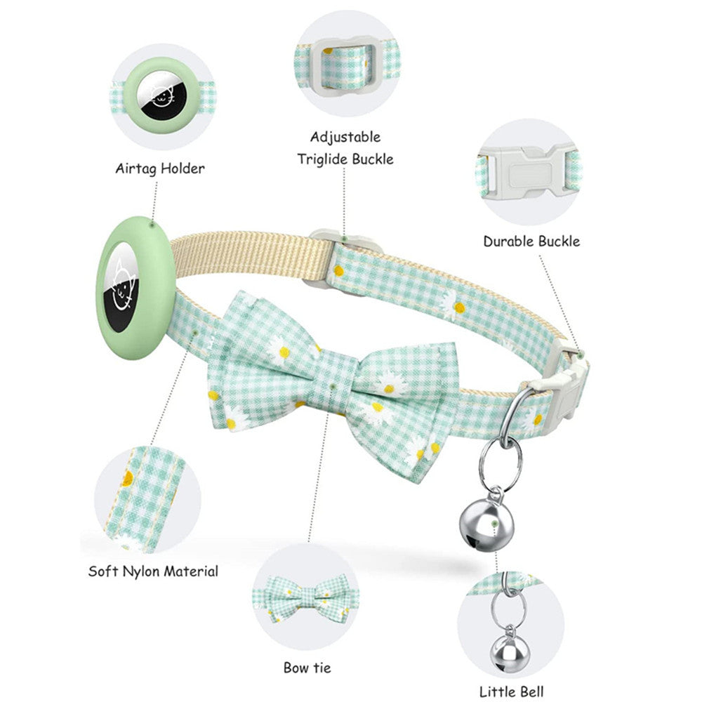 KFX-7751741 Plaid Bowknot Collar for Dogs and Cats in Black, Orange, Pink, and Green