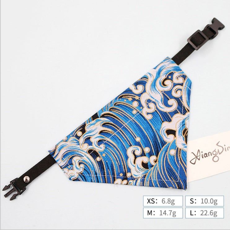 KFX-7752125 Triangle Dog Scarf and Cat Collar for Small Pets - Cute Japanese Design, Multiple Sizes Available