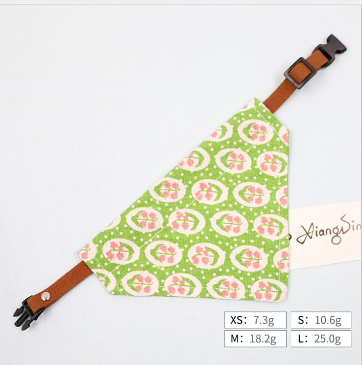 KFX-7752125 Triangle Dog Scarf and Cat Collar for Small Pets - Cute Japanese Design, Multiple Sizes Available