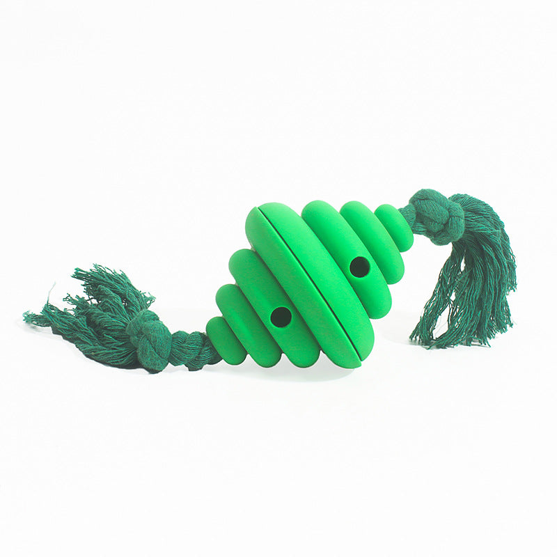 KFX-7753021 Durable Dog Ball with Rope - Interactive Chew and Food Dispenser Toy for Large Dogs