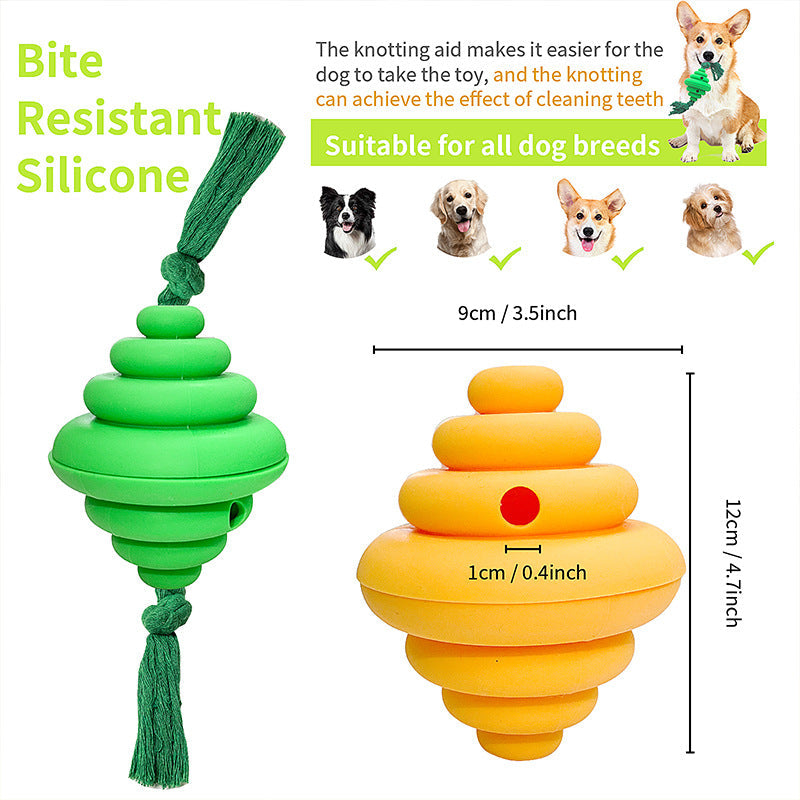KFX-7753021 Durable Dog Ball with Rope - Interactive Chew and Food Dispenser Toy for Large Dogs