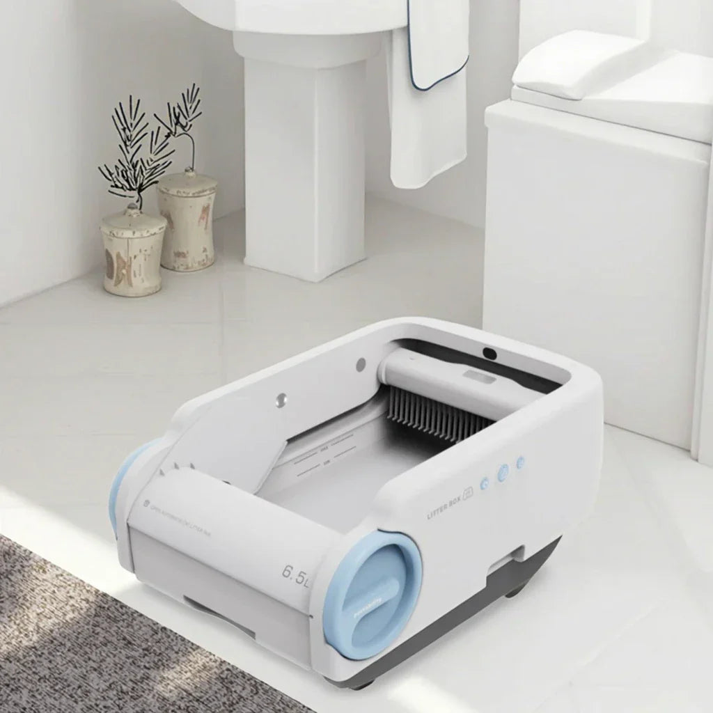 KFX-775315 Automatic Cat Litter Box with Splash-Proof Design and Sleep Function for Convenient Cleaning
