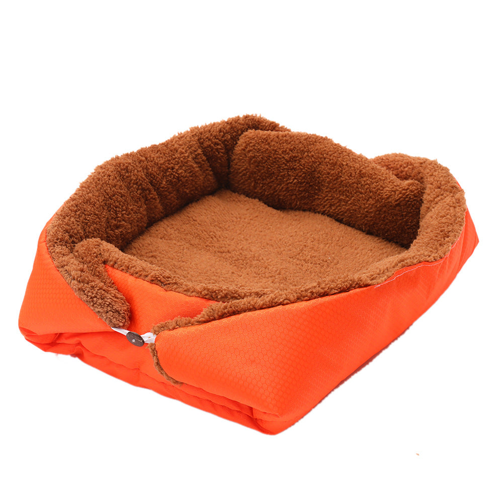 KFX-7753789 Cozy Foldable Plush Pet Bed Mat for Dogs and Cats – Warm Fleece Cushion Ideal for Winter Comfort