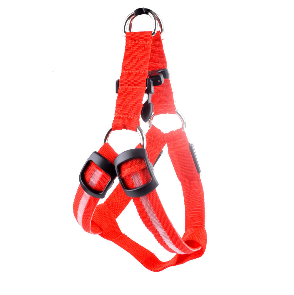 KFX-7754813 LED Illuminated Pet Leashing Vest for Enhanced Night Safety - Multiple Colors Available