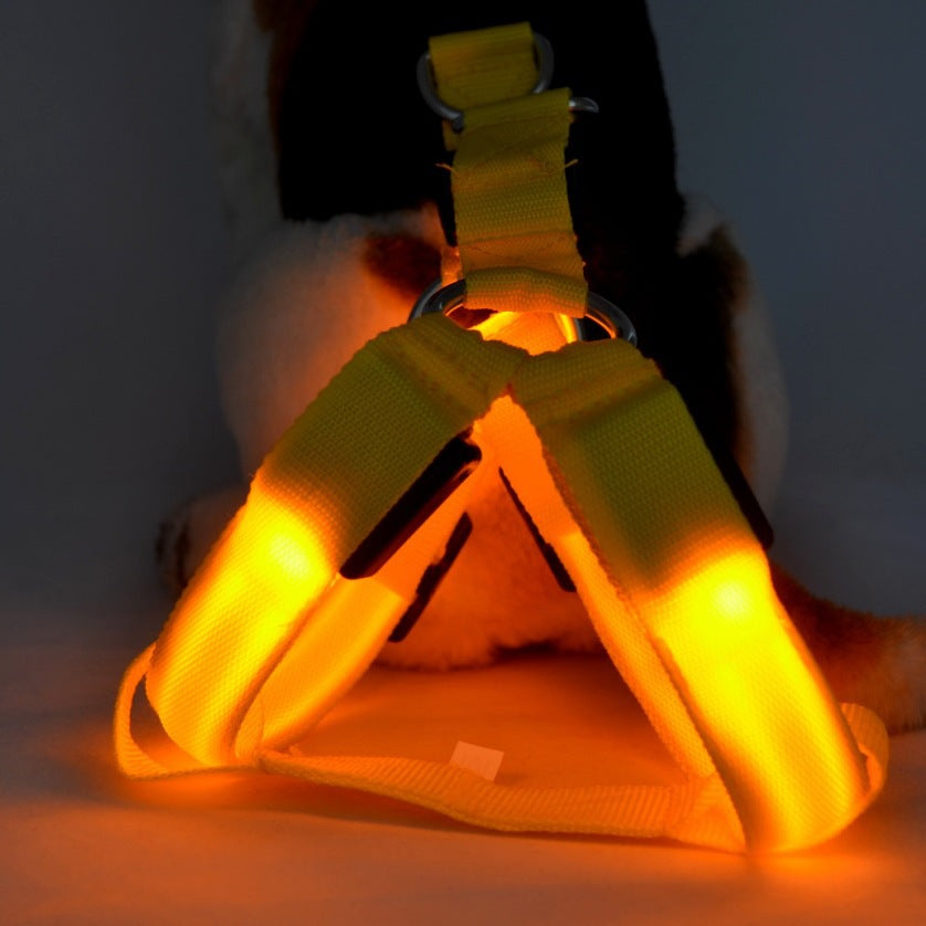 KFX-7754813 LED Illuminated Pet Leashing Vest for Enhanced Night Safety - Multiple Colors Available