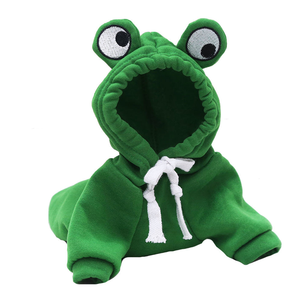 KFX-7755197 Frog Costume Sweatshirt for Small Dogs and Cats – Cozy Hoodies for Autumn Fun