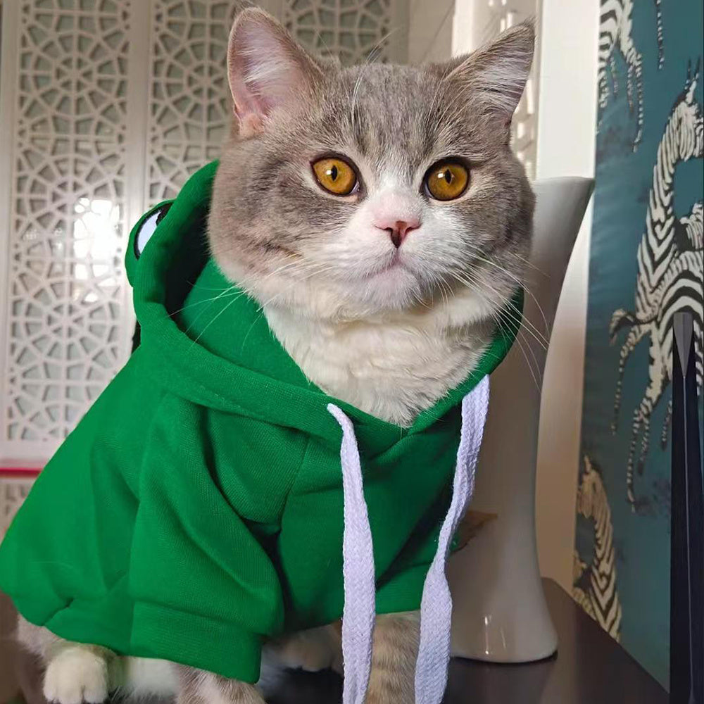 KFX-7755197 Frog Costume Sweatshirt for Small Dogs and Cats – Cozy Hoodies for Autumn Fun