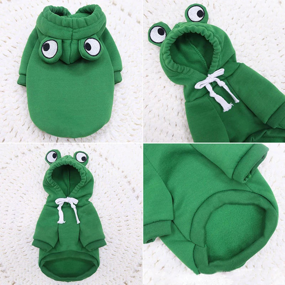 KFX-7755197 Frog Costume Sweatshirt for Small Dogs and Cats – Cozy Hoodies for Autumn Fun