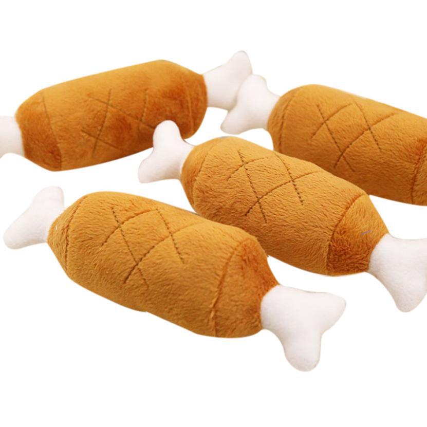 KFX-7756349 Plush Double-Legged Chicken Leg Toy for Dogs - Sounding Bite Toy, 16-18 cm