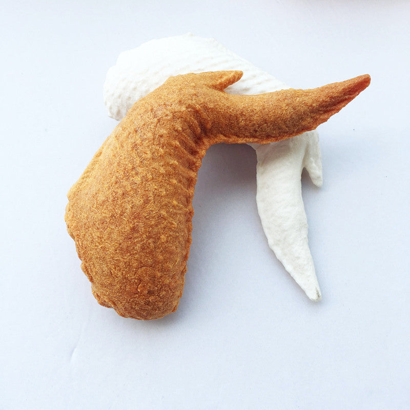 KFX-7756349 Plush Double-Legged Chicken Leg Toy for Dogs - Sounding Bite Toy, 16-18 cm