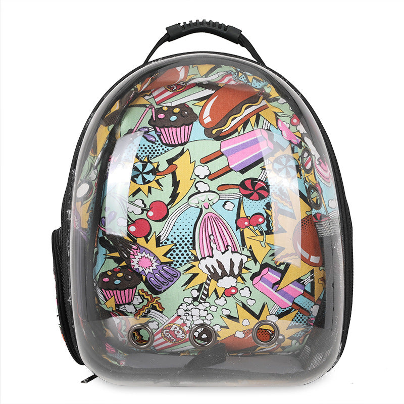 KFX-7757757 Pet Carrier Backpack with Transparent Design and Ventilation for Cats and Dogs