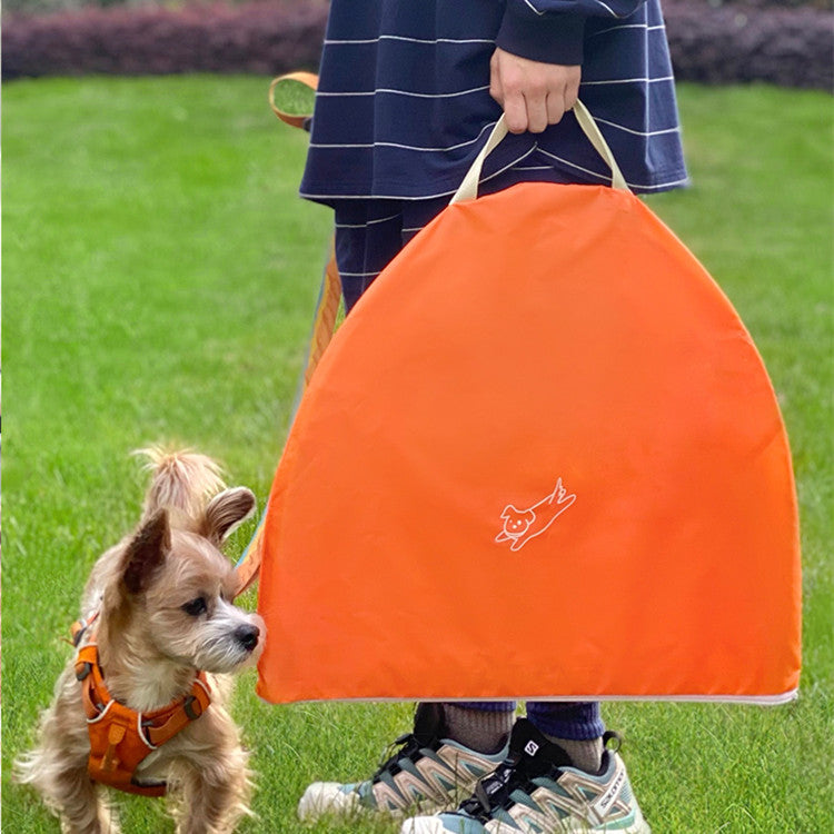 KFX-7760317 Portable Outdoor Pet Tent with Breathable Design and Cushion, Orange, Small Size
