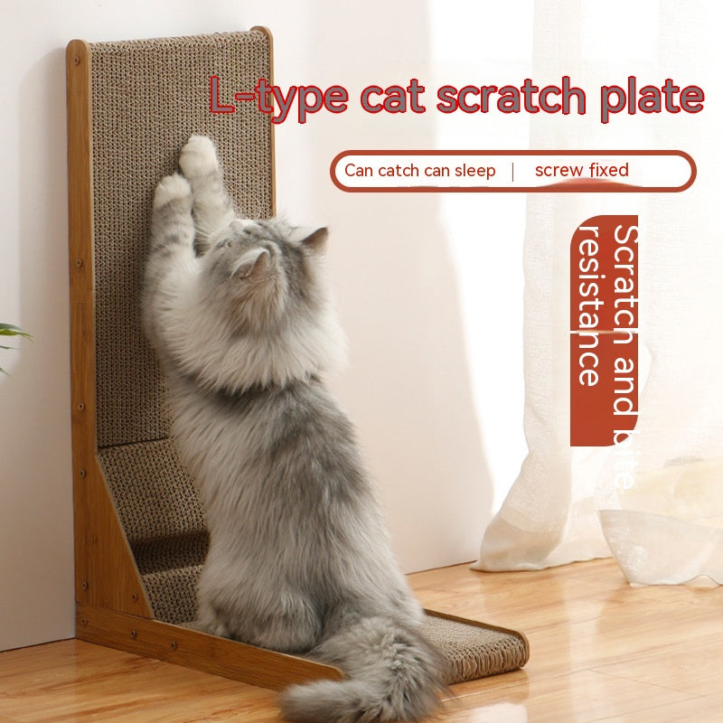 KFX-7761469 Vertical Cat Scratch Board with Catnip - Durable Corrugated Paper Design, Two Size Options