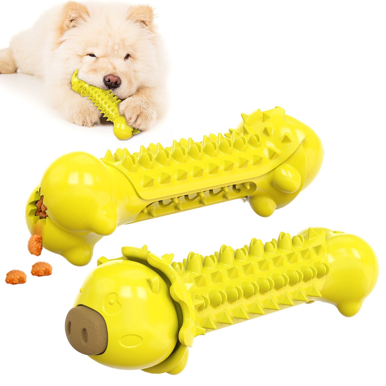 KFX-7762109 Molar Stick Dog Toothbrush Toy - Durable TPR Bite Toy for Pets - Available in Blue, Yellow, and Green