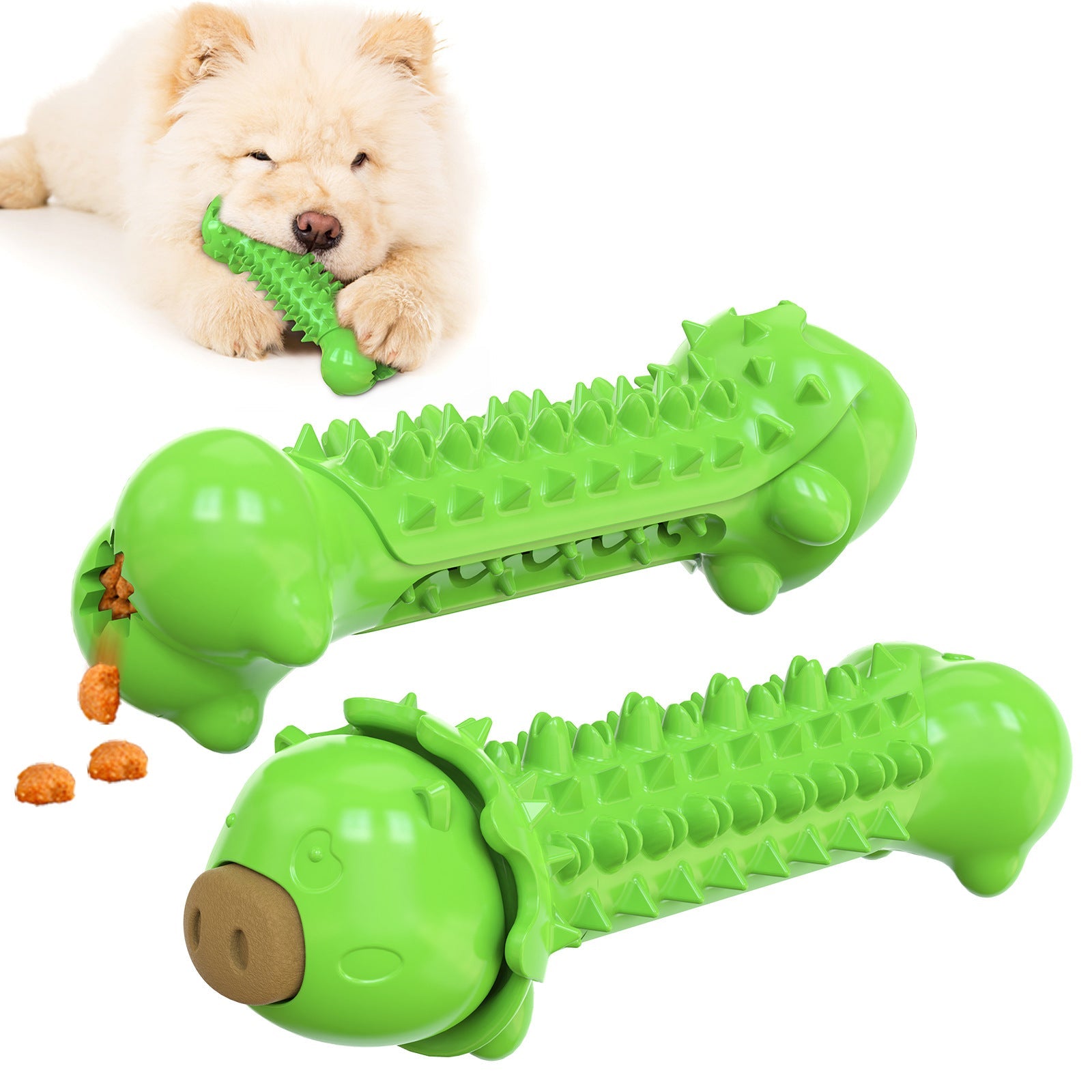 KFX-7762109 Molar Stick Dog Toothbrush Toy - Durable TPR Bite Toy for Pets - Available in Blue, Yellow, and Green