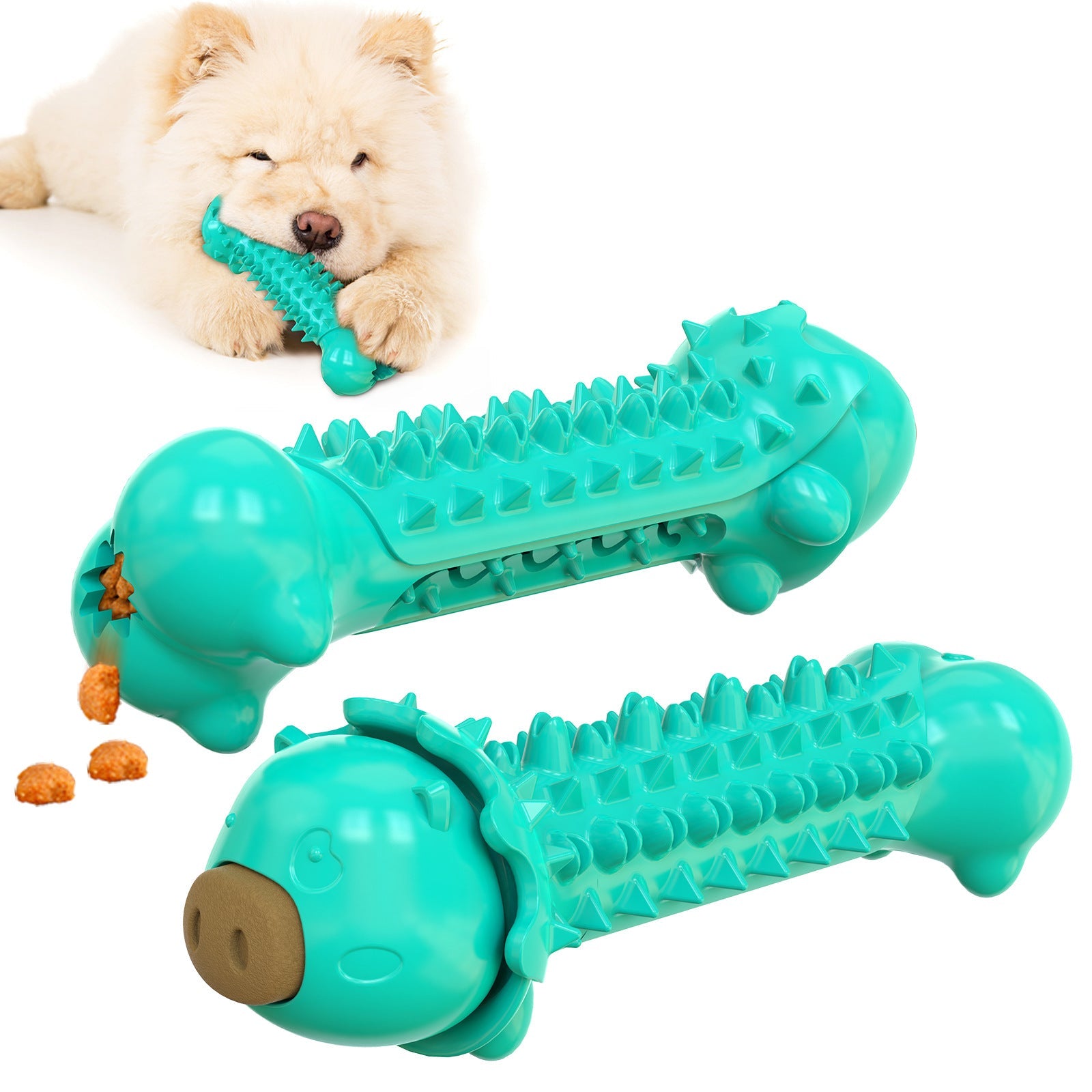 KFX-7762109 Molar Stick Dog Toothbrush Toy - Durable TPR Bite Toy for Pets - Available in Blue, Yellow, and Green