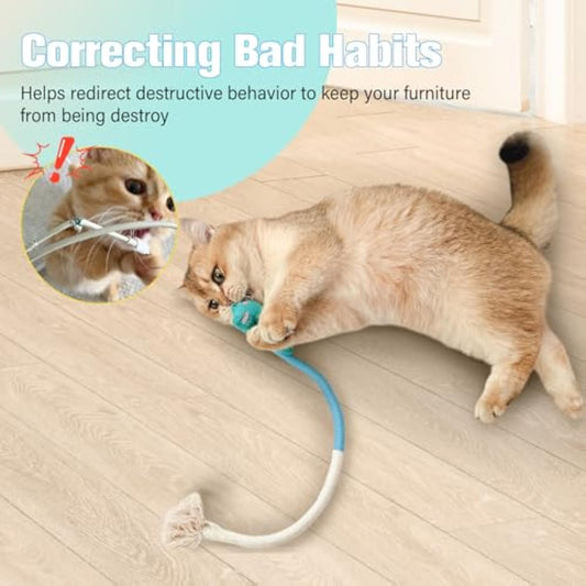 KFX-7762749 Dental Sisal Rope Cat Chew Toy with Silvervine and Catnip for Indoor Cats