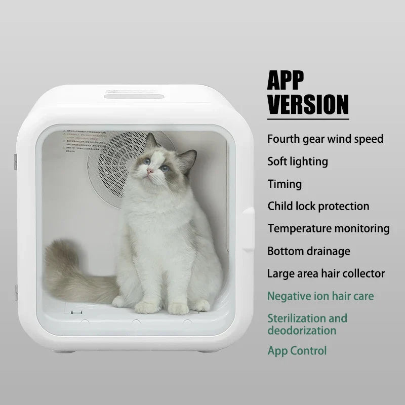 KFX-776275 Automatic Pet Dryer Box with Temperature Control for Cats and Dogs, Ultra Quiet Design, Timer Function, Eco-Friendly Materials