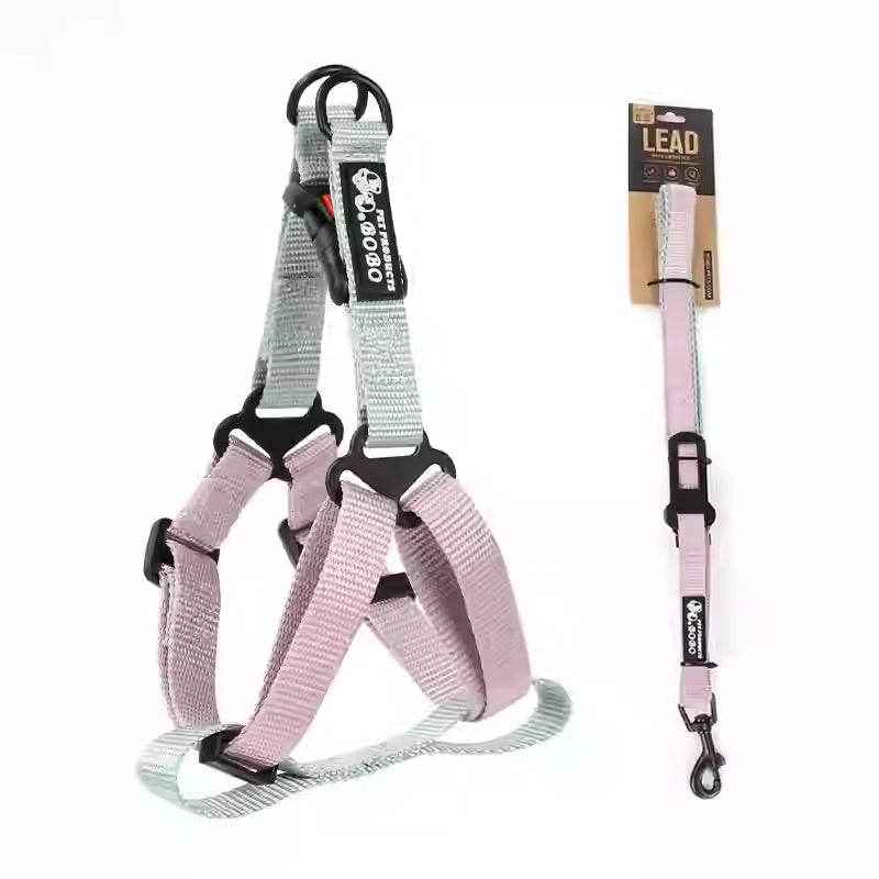 KFX-7763901 Adjustable Nylon Dog Harness with Holding Rope - Multiple Color Options