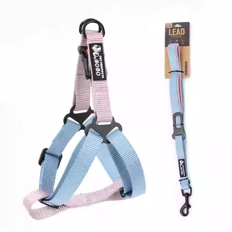 KFX-7763901 Adjustable Nylon Dog Harness with Holding Rope - Multiple Color Options
