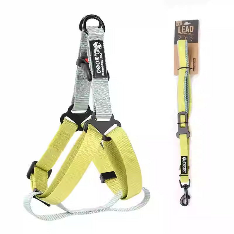 KFX-7763901 Adjustable Nylon Dog Harness with Holding Rope - Multiple Color Options