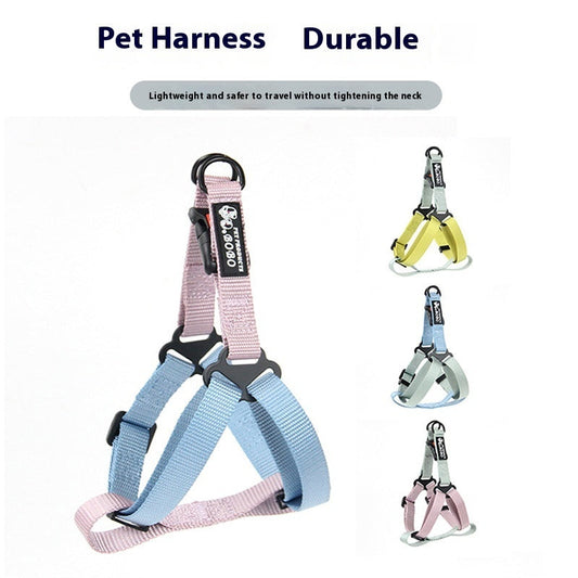 KFX-7763901 Adjustable Nylon Dog Harness with Holding Rope - Multiple Color Options