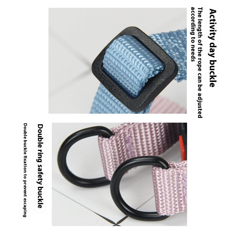 KFX-7763901 Adjustable Nylon Dog Harness with Holding Rope - Multiple Color Options
