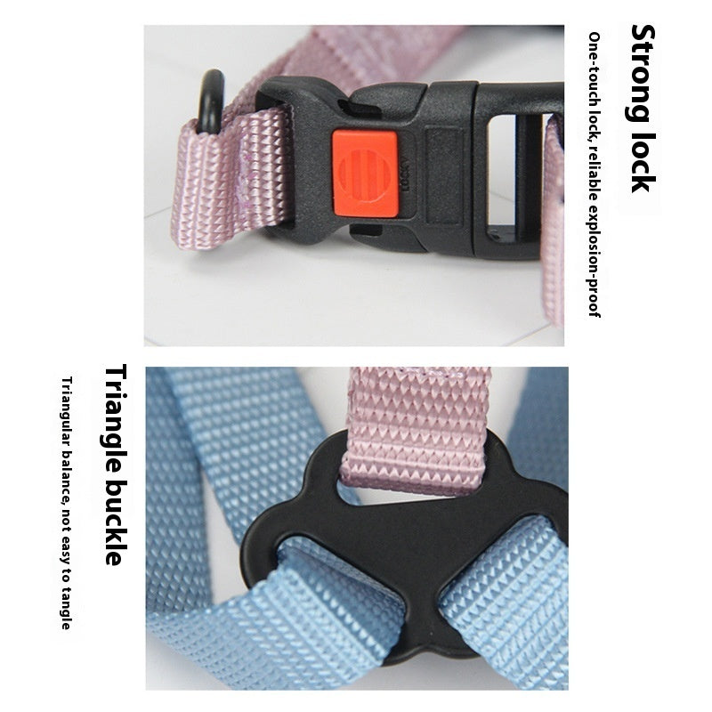 KFX-7763901 Adjustable Nylon Dog Harness with Holding Rope - Multiple Color Options