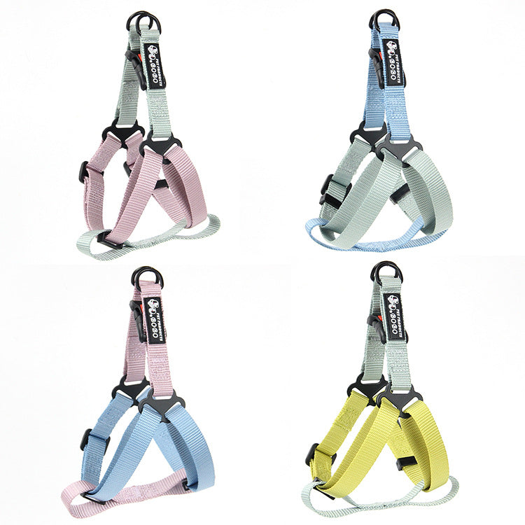 KFX-7763901 Adjustable Nylon Dog Harness with Holding Rope - Multiple Color Options