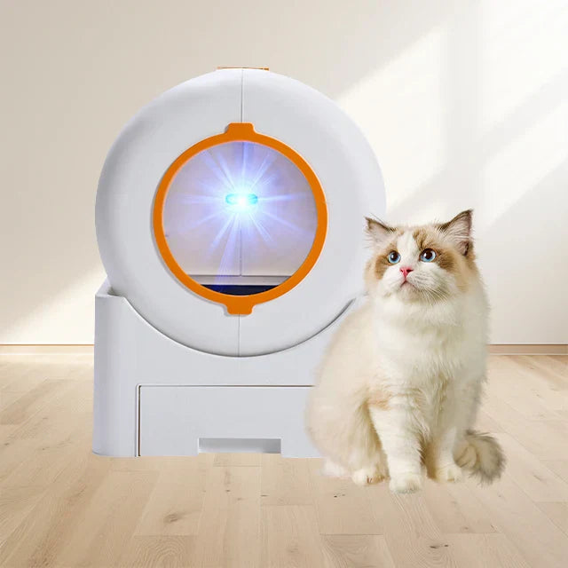KFX-776467 Smart Automatic Cat Litter Box with Self-Cleaning Function and 64L Capacity