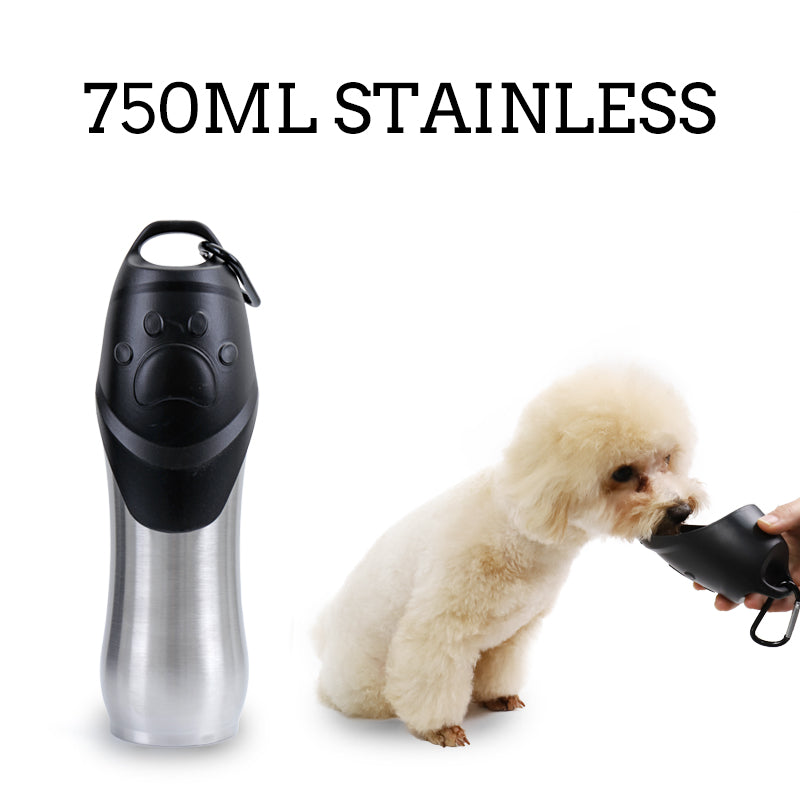 KFX-7767101 Stainless Steel Pet Water Bottle with Multiple Size Options - 350ml, 600ml, 750ml