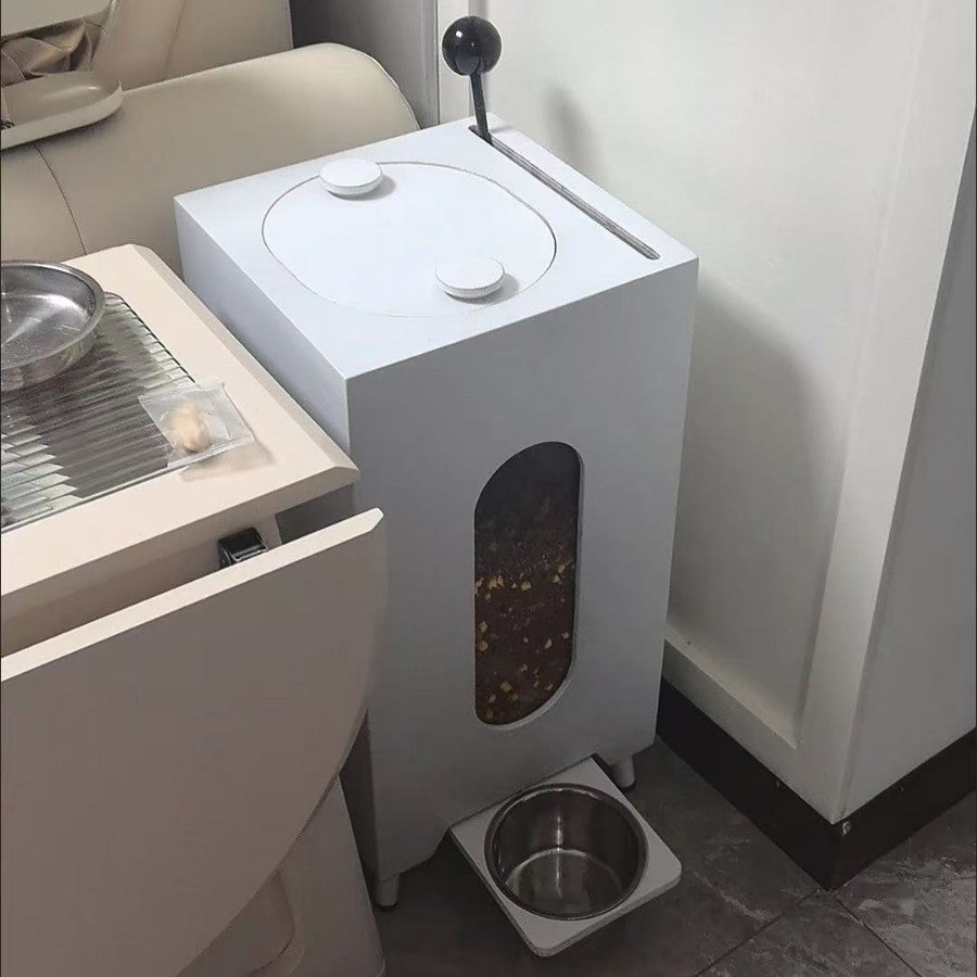 KFX-7767229 Elevated Wooden Pet Feeder for Dogs and Cats - Large Capacity, Adjustable Legs