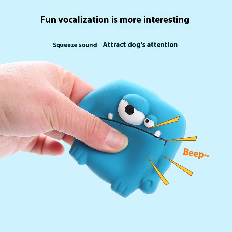 KFX-7767613 Vocalization Bite Molar Dog Toy in Assorted Monster Designs - Durable Latex for Chewing Fun