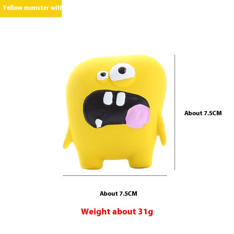 KFX-7767613 Vocalization Bite Molar Dog Toy in Assorted Monster Designs - Durable Latex for Chewing Fun