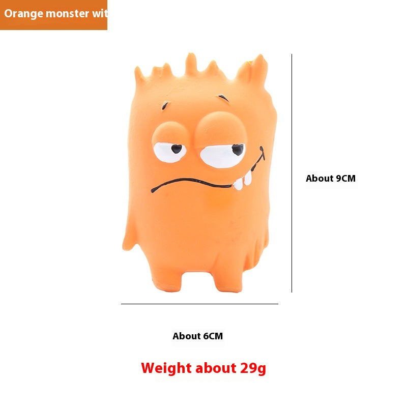 KFX-7767613 Vocalization Bite Molar Dog Toy in Assorted Monster Designs - Durable Latex for Chewing Fun