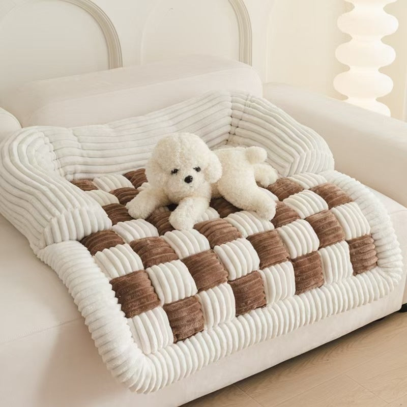 KFX-7767869 Cozy Chessboard Pattern Pet Pad for Autumn and Winter - Available in Multiple Sizes
