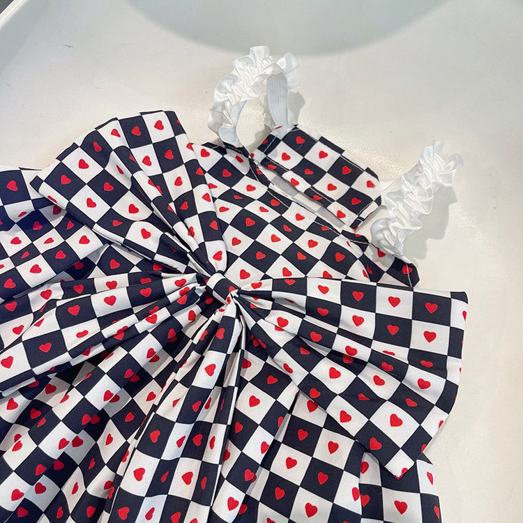 KFX-7768637 Bichon Fashion Black and White Checkerboard Spring-Summer Skirt for Pets