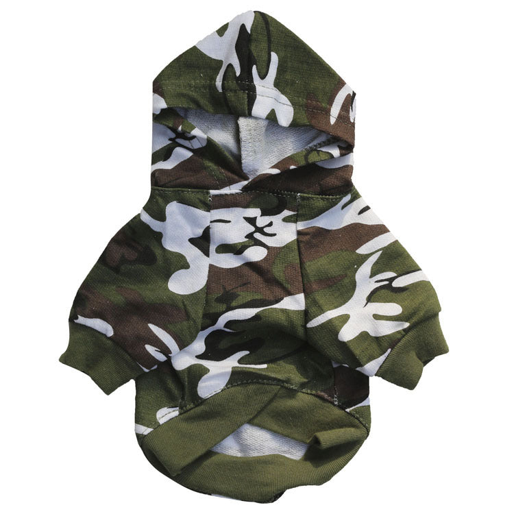 KFX-7769405 Cotton Camouflage Hooded Sweater for Dogs in Blue, Green, and Pink