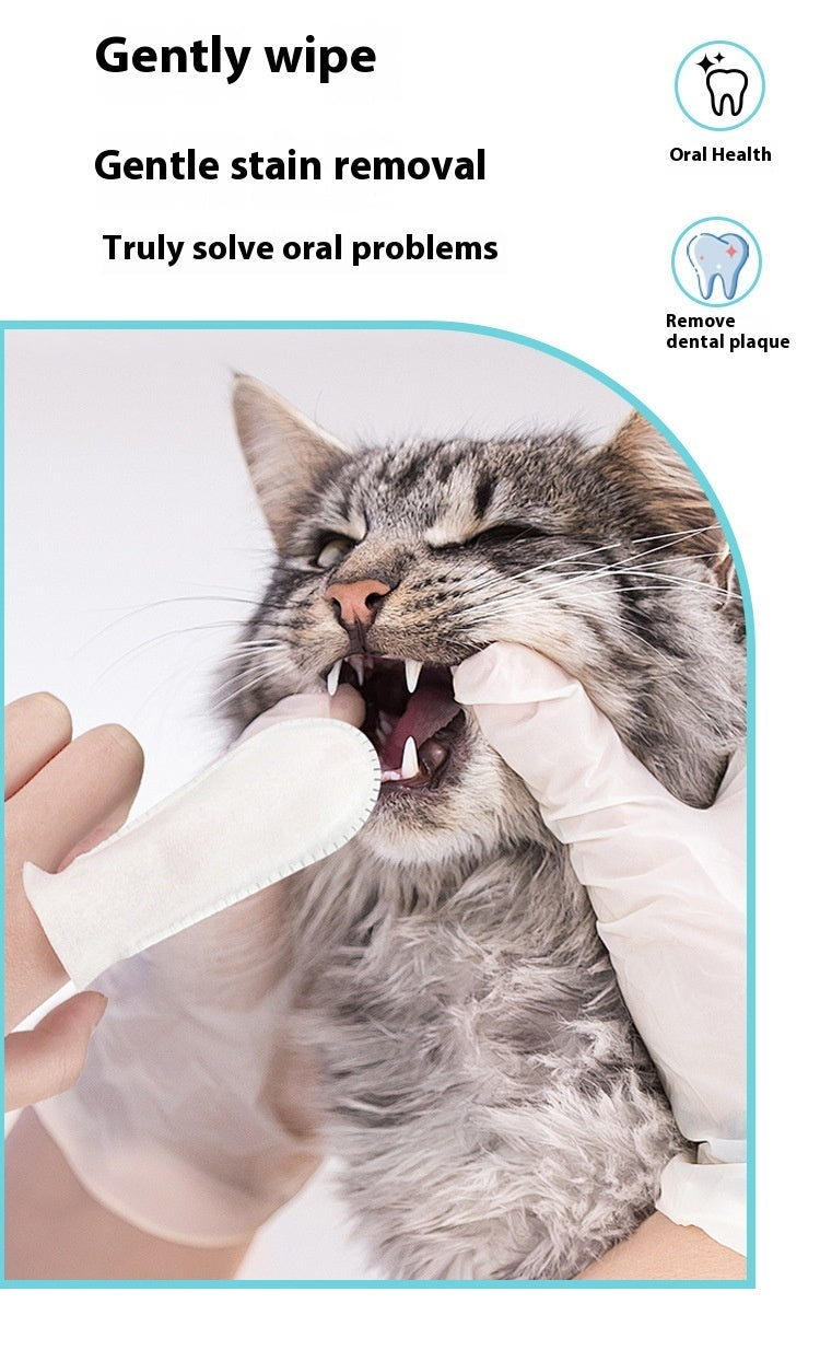 KFX-7769661 Pet Dental Finger Cots for Cats and Dogs - 50 Pack, Non-Woven Fabric Oral Care Solution