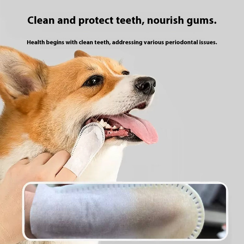 KFX-7769661 Pet Dental Finger Cots for Cats and Dogs - 50 Pack, Non-Woven Fabric Oral Care Solution