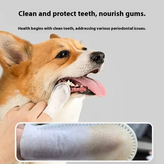 KFX-7769661 Pet Dental Finger Cots for Cats and Dogs - 50 Pack, Non-Woven Fabric Oral Care Solution