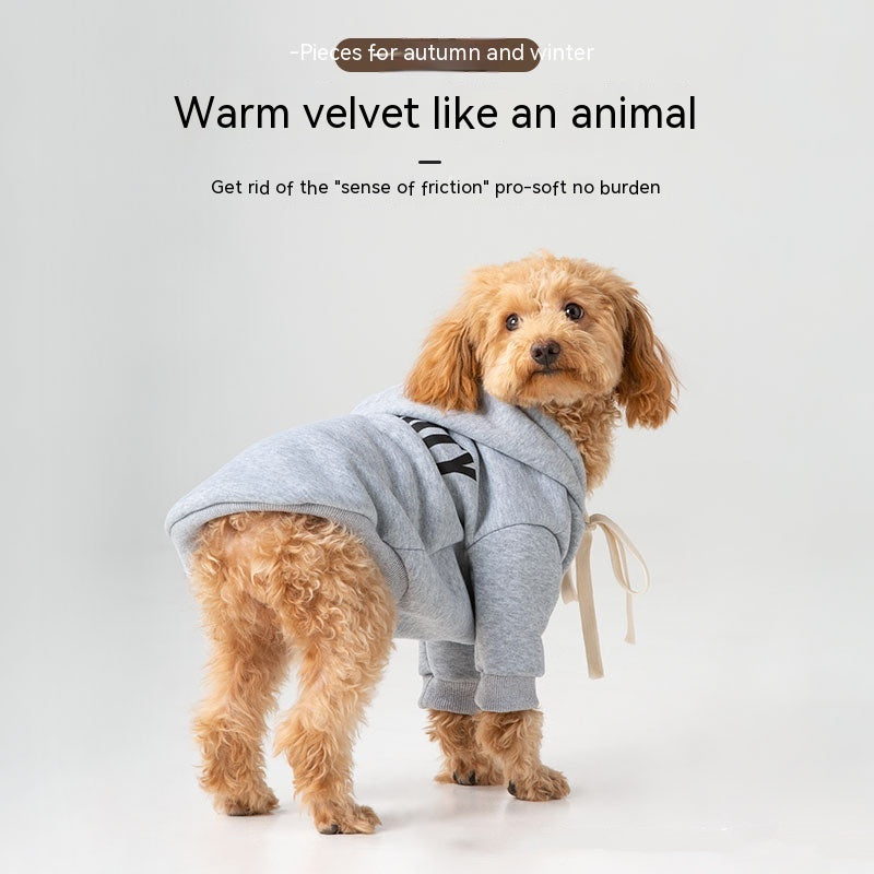 KFX-7772093 Fleece-Lined Casual Dog Hoodie for Warmth and Comfort in Black and Gray