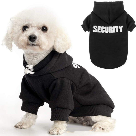 KFX-7772093 Fleece-Lined Casual Dog Hoodie for Warmth and Comfort in Black and Gray
