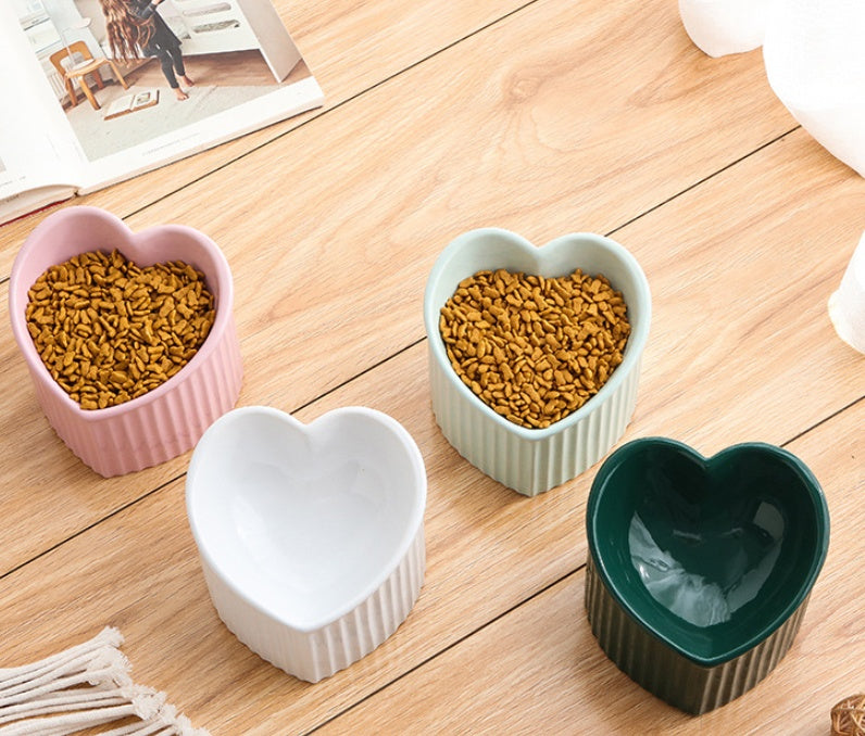 KFX-7772989 Ceramic Pet Bowl with Inclined Design for Healthier Feeding, Dishwasher & Microwave Safe