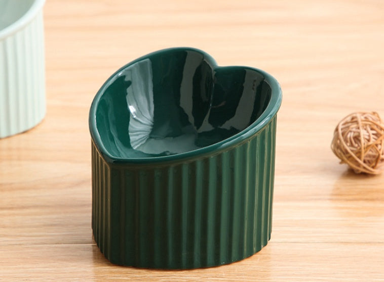 KFX-7772989 Ceramic Pet Bowl with Inclined Design for Healthier Feeding, Dishwasher & Microwave Safe