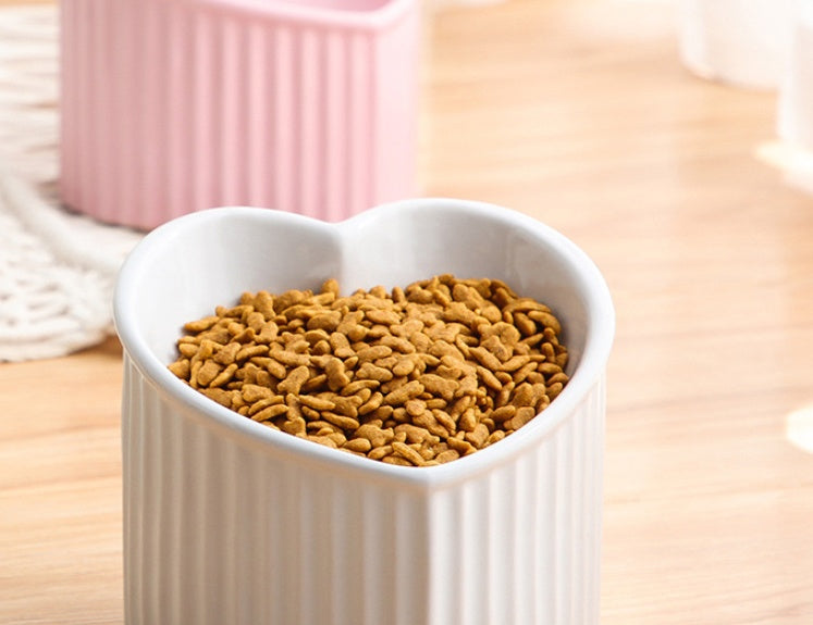 KFX-7772989 Ceramic Pet Bowl with Inclined Design for Healthier Feeding, Dishwasher & Microwave Safe