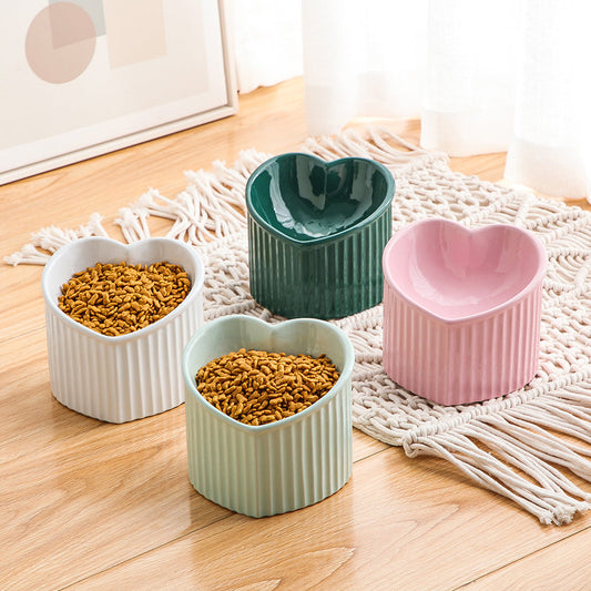 KFX-7772989 Ceramic Pet Bowl with Inclined Design for Healthier Feeding, Dishwasher & Microwave Safe