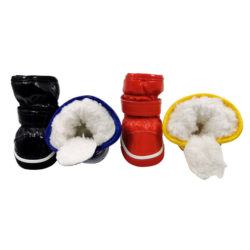 KFX-7773629 Waterproof Cotton Dog Boots for Winter - Non-Slip, Warm, and Wear-Resistant Footwear